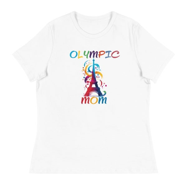 “Olympic Mom” White Women’s Relaxed T-Shirt
