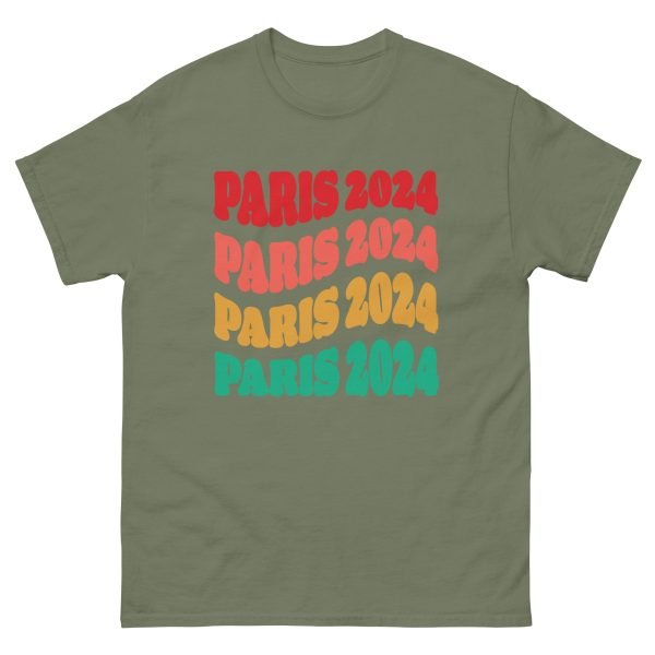 “Paris 2024” Groovy Military Green Men’s classic tee