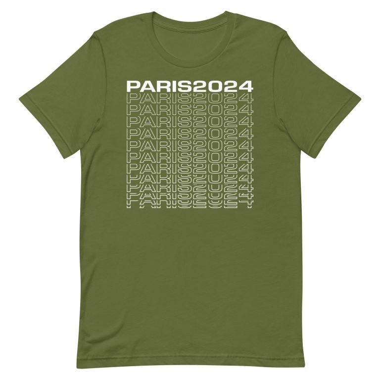 Paris 2024 Swiss Design Style Olive Green Unisex t-shirt