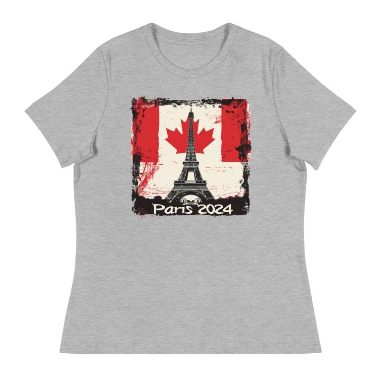 Team Canada Paris 2024 Grey Short-Sleeve Women’s Relaxed T-Shirt