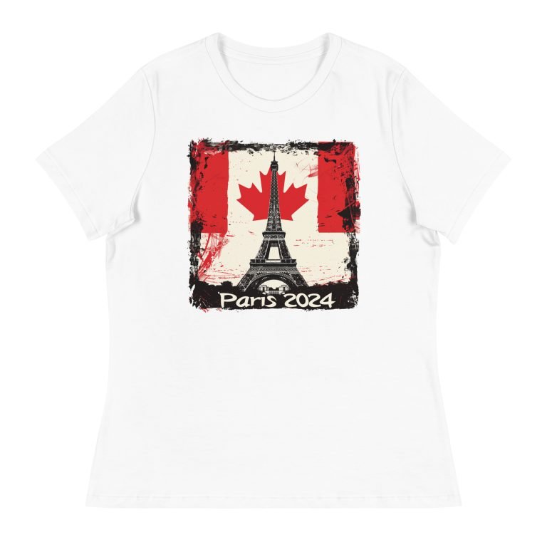 Paris 2024 Olympics Canada Supporters Women’s Relaxed White T-Shirt