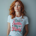 Dear Santa Take Me to Paris White T-Shirt – Cute Paris Christmas Shirt for Women – Eiffel Tower and Santa Hat Design – French Holiday Tee for Francophiles – Paris Lover Gift – Paris Souvenir Shirt – Perfect Christmas Gift for Her – Fun Black Friday Present – Chic French Quote Shirt – Holiday Paris Travel Tee – Romantic Paris-Inspired Top – Parisian Christmas Outfit Idea – Cozy Cotton Holiday Shirt for Travelers and Dreamers - Image 4