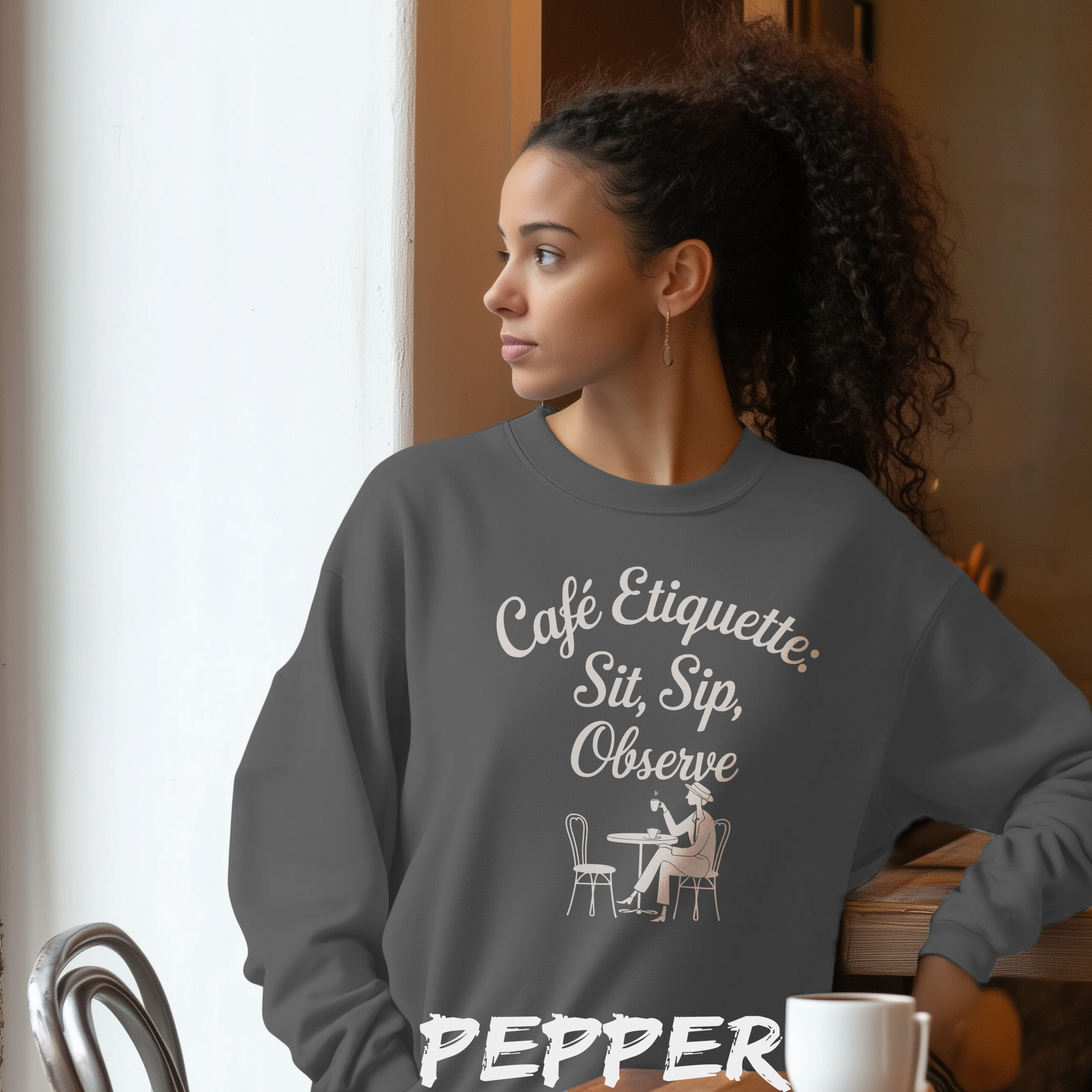 20241128105305-1efad76f-223e-6e40-8013-fae5e3830b7e.jpg Comfort Colors Sweatshirt Inspired by Paris Café Lifestyle - Image 1