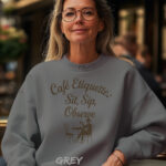 Comfort Colors Sweatshirt Inspired by Paris Café Lifestyle - Image 7