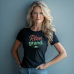 Softstyle T-Shirt - "Rêve, grand." Casual Wear, Gift for Dreamers, Motivational Tee, Spring Fashion - Image 7