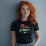 Softstyle T-Shirt - "Rêve, grand." Casual Wear, Gift for Dreamers, Motivational Tee, Spring Fashion - Image 6
