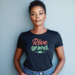 Softstyle T-Shirt - "Rêve, grand." Casual Wear, Gift for Dreamers, Motivational Tee, Spring Fashion - Image 5
