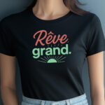 Softstyle T-Shirt - "Rêve, grand." Casual Wear, Gift for Dreamers, Motivational Tee, Spring Fashion - Image 4