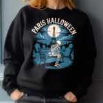 Halloween Skeleton Sweatshirt, Cozy Fall Pullover, Unisex Crewneck, Spooky Season Apparel, Paris Halloween Fashion