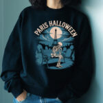 Halloween Skeleton Sweatshirt, Cozy Fall Pullover, Unisex Crewneck, Spooky Season Apparel, Paris Halloween Fashion - Image 2