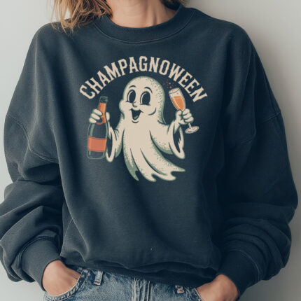 Champagnoween Paris Sweatshirt: Where Spooky Meets Sparkly