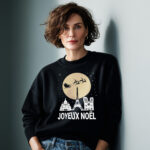 Paris Christmas Sweatshirt Joyeux Noël Black French Holiday Gift - Image 4