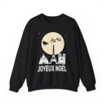 Paris Christmas Sweatshirt Joyeux Noël Black French Holiday Gift - Image 5
