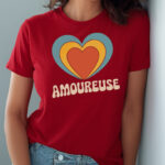 Vintage “Amoureuse” French Paris Shirt – Romantic Red Gift for Her