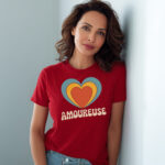 Vintage “Amoureuse” French Paris Shirt – Romantic Red Gift for Her - Image 2