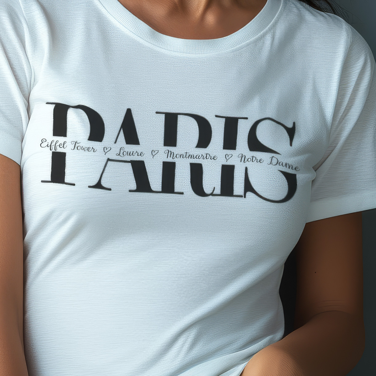 20260222185340-1f1101fc-d639-6058-960e-16ecb97c2933.jpg Paris Bold & Script Typographic Shirt for Women – French Shirt Gift for Her Romantic Style - Image 1