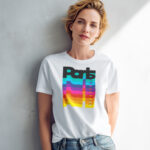 Retro Paris Shirt Women, 70s Rainbow French Graphic Tee - Image 2