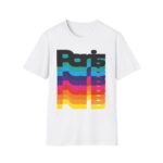 Retro Paris Shirt Women, 70s Rainbow French Graphic Tee - Image 3