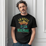En Route Vers Paris Tour de France Vintage Cycling T-Shirt - Image 2