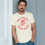 French Paris cycling shirt distressed Tour de France gift - Image 2