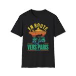 En Route Vers Paris Tour de France Vintage Cycling T-Shirt - Image 3