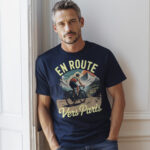 En Route Vers Paris vintage cycling t shirt, French gift - Image 2