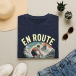 En Route Vers Paris vintage cycling t shirt, French gift - Image 3