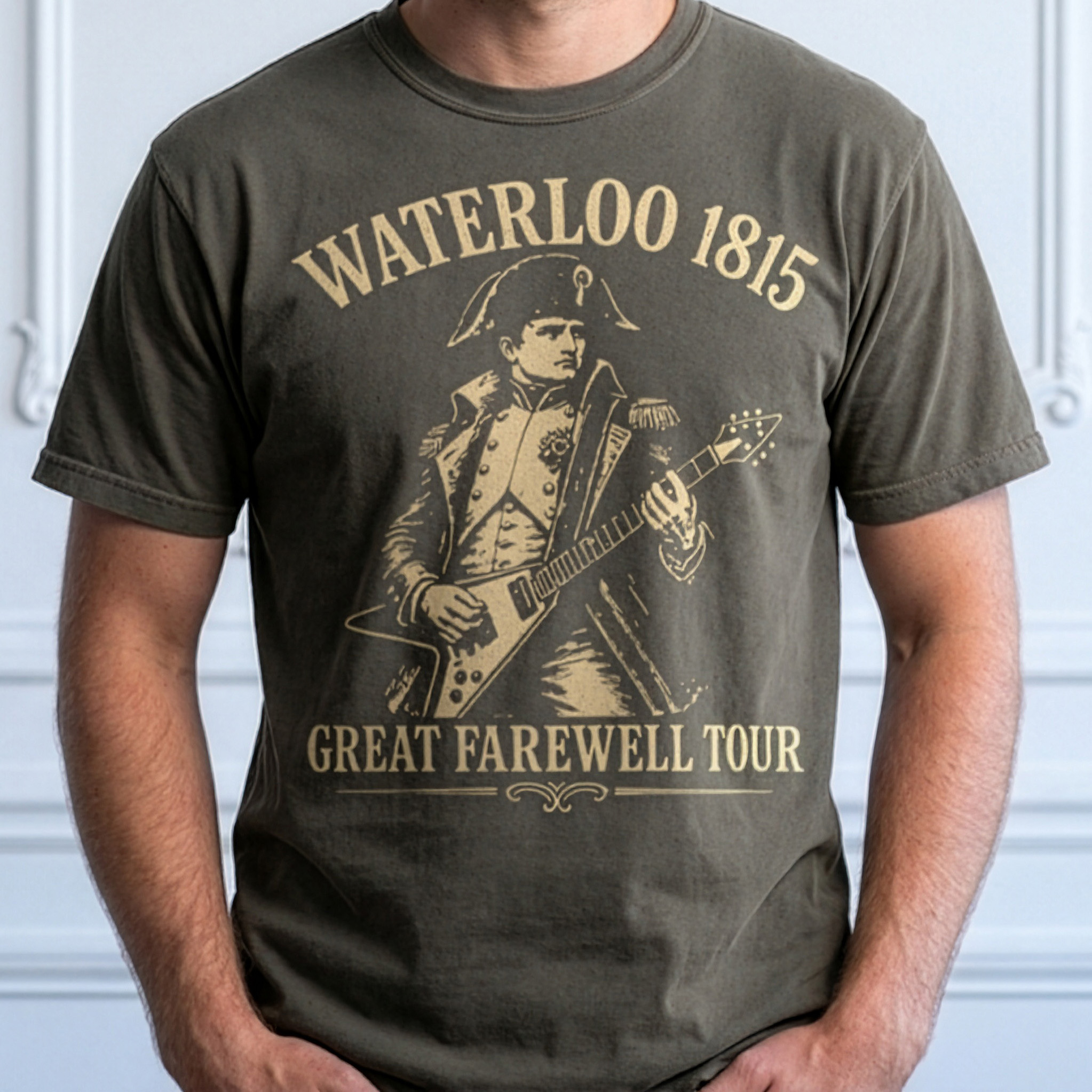 20261015160330-1f1c8b1f-7433-6e00-9897-7a4876d4f2e0-1.jpg Waterloo 1815 Great Farewell Tour T-Shirt – Funny Napoleon French History Tee | Comfort Colors - Image 1